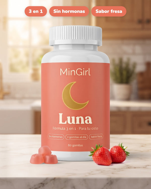 Luna · Gomitas 3 en 1 para el SPM y los cólicos