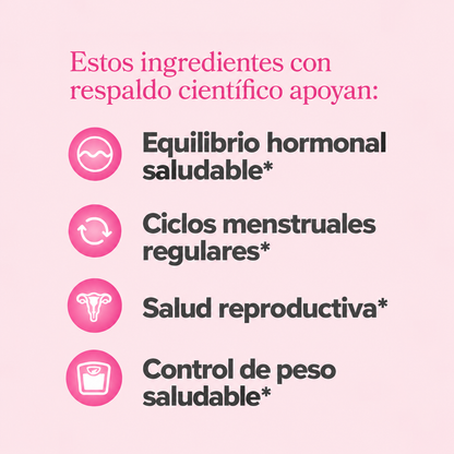 Ciclo irregular y SPM - Vitaminas para el apoyo ovárico - Cápsulas