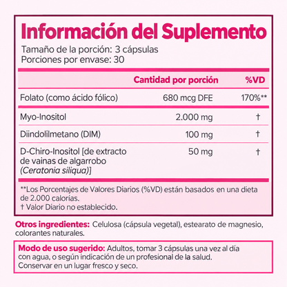 Ciclo irregular y SPM - Vitaminas para el apoyo ovárico - Cápsulas
