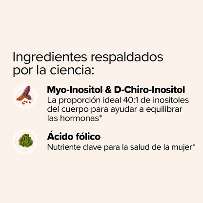 SOP: ciclo, acné y vello - Gomitas de mio-inositol y D-quiro-inositol