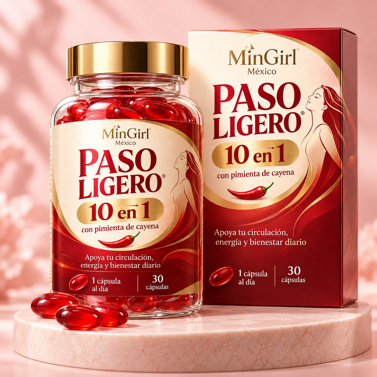 MinGirl Paso Ligero — Fórmula 10 en 1 con Pimienta de Cayena