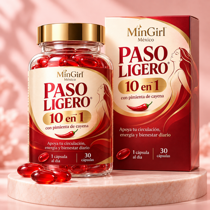 MinGirl Paso Ligero — Fórmula 10 en 1 con Pimienta de Cayena
