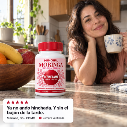 MinGirl Moringa · Fórmula 3 en 1 para Desinflamar tu Cuerpo desde Adentro