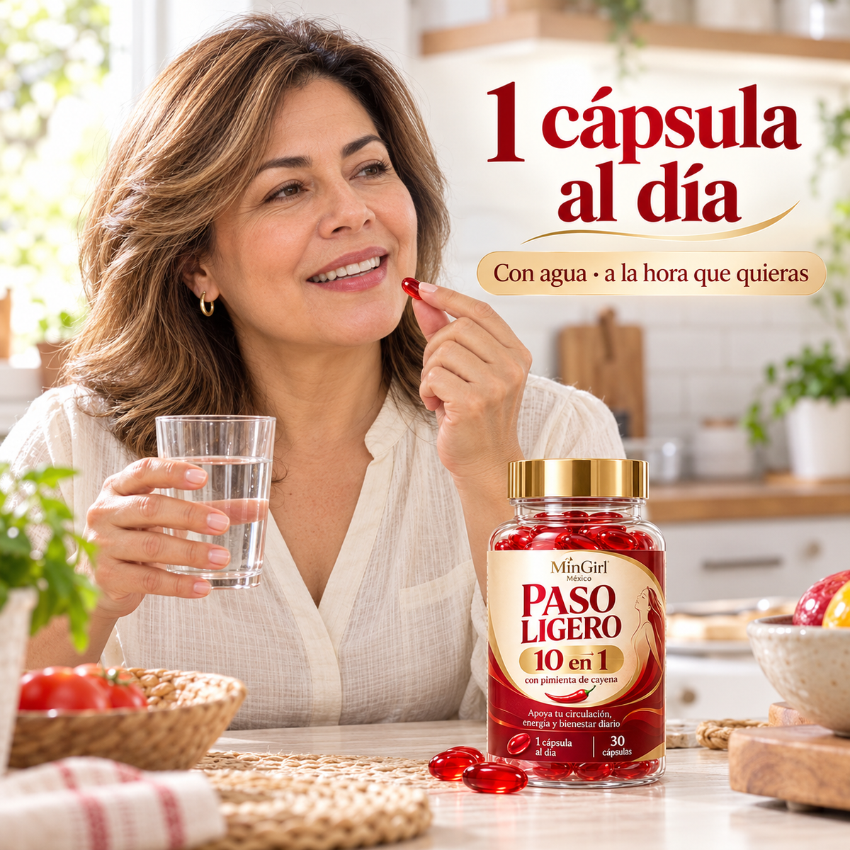 MinGirl Paso Ligero — Fórmula 10 en 1 con Pimienta de Cayena