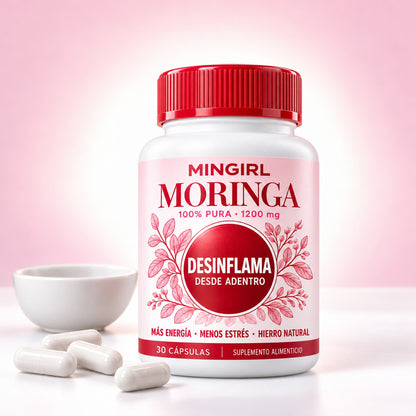 MinGirl Moringa · Fórmula 3 en 1 para Desinflamar tu Cuerpo desde Adentro