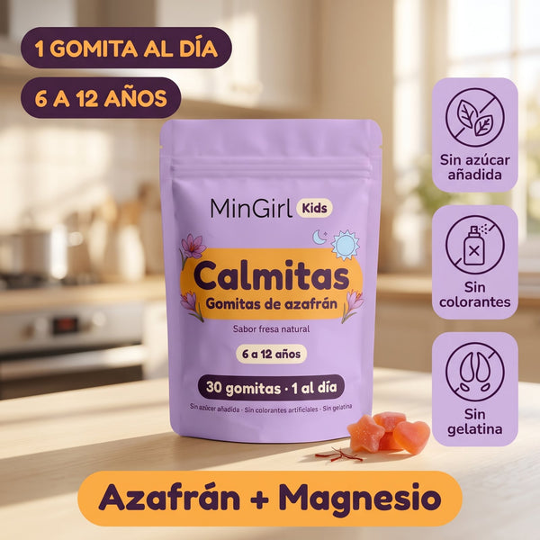 Calmitas® · Gomitas de azafrán para niños · Mañanas y noches más tranquilas