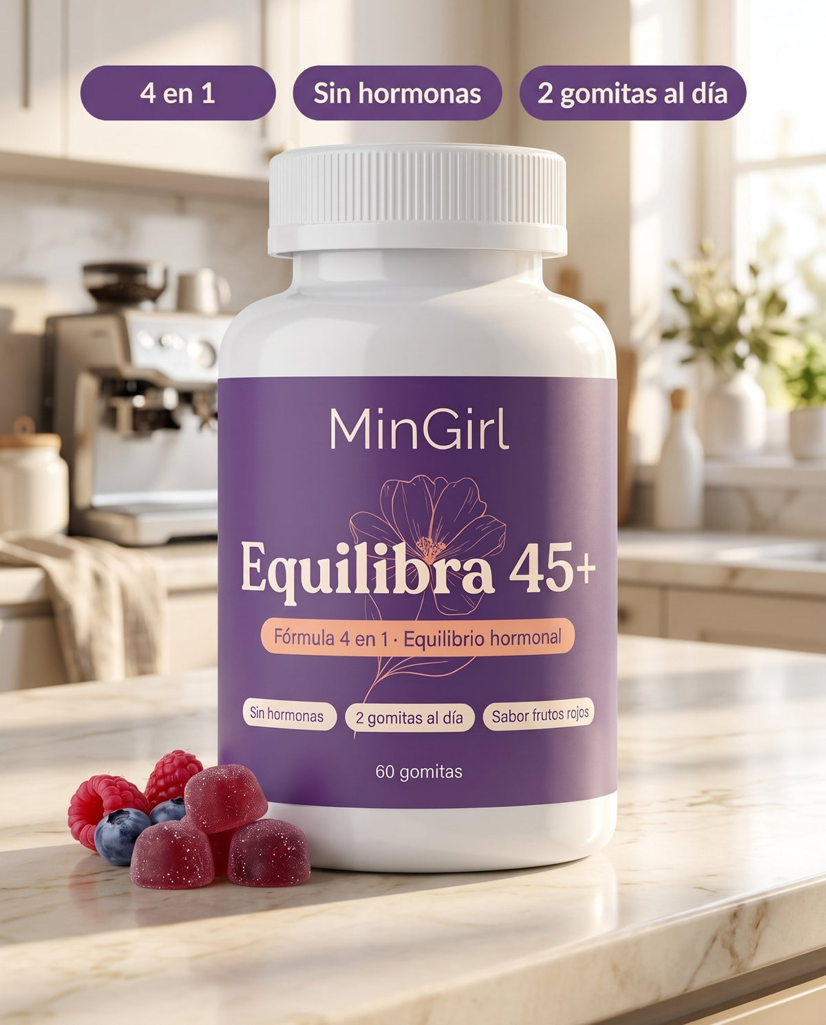 Equilibra 45+ · Fórmula 4 en 1 para la mujer de 45+