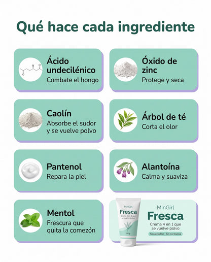 Fresca · Crema 4 en 1 antihongos para pliegues