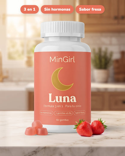 Luna · Gomitas 3 en 1 para el SPM y los cólicos