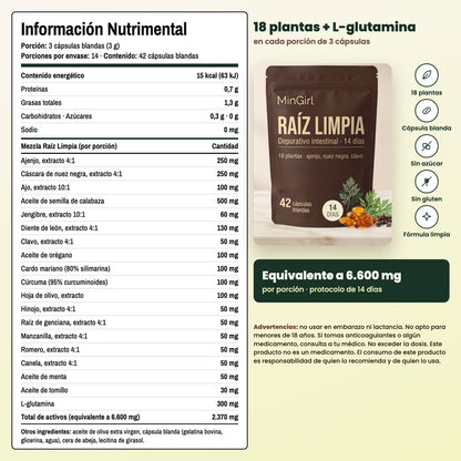 Raíz Limpia® · Depurativo intestinal 14 días