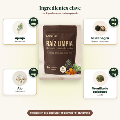 Raíz Limpia® · Depurativo intestinal 14 días
