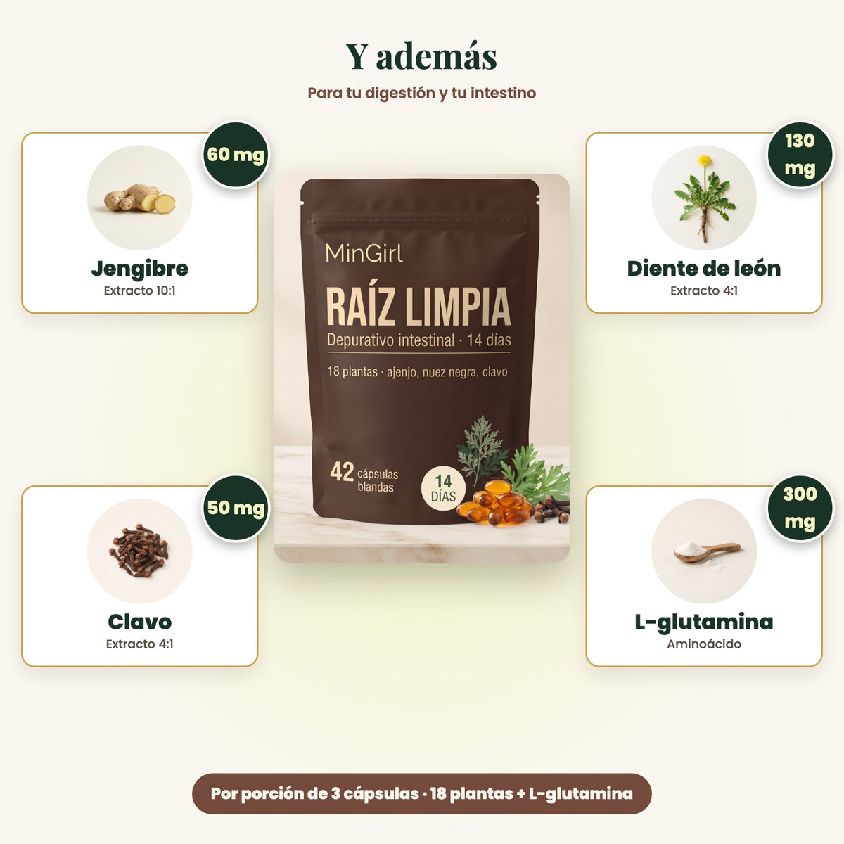 Raíz Limpia® · Depurativo intestinal 14 días